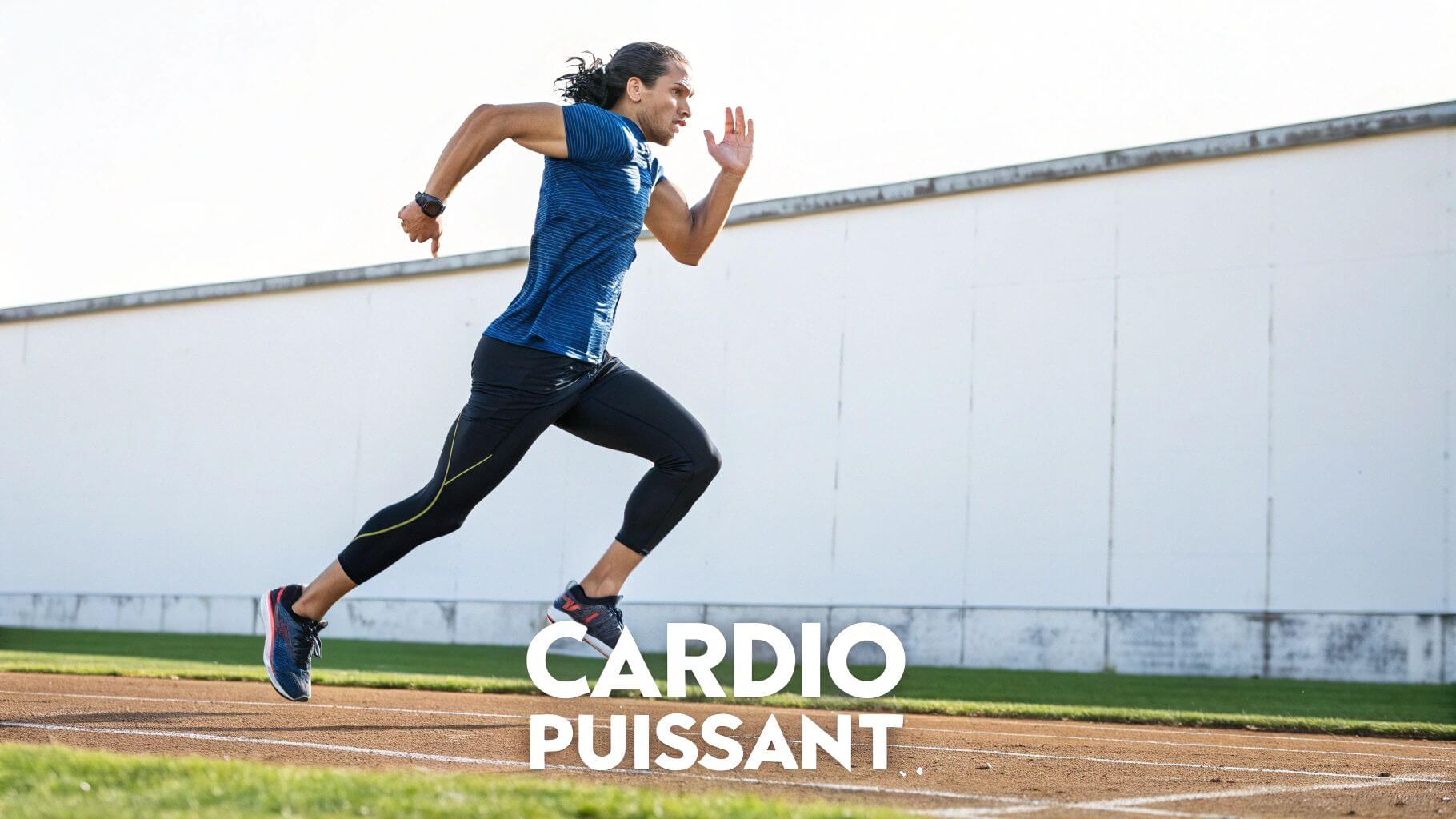 Un athlète Hyrox courant à pleine vitesse