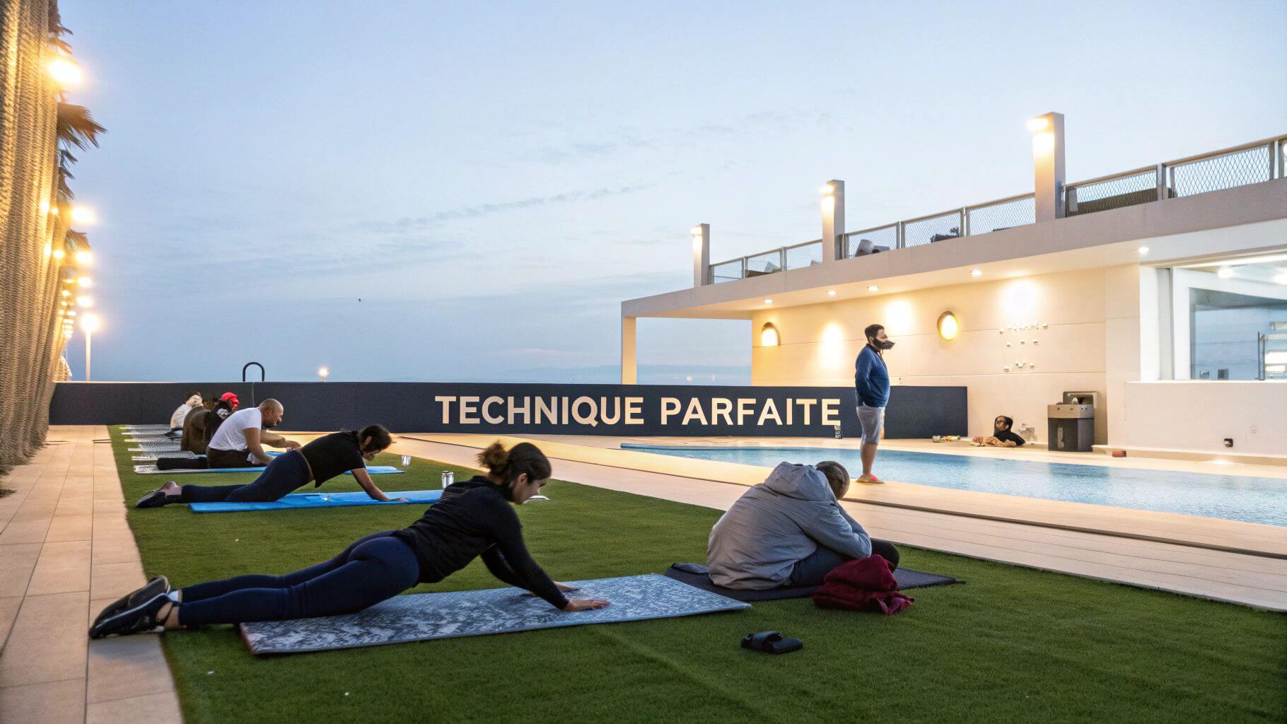 Athlète d'hyrox faisant du yoga